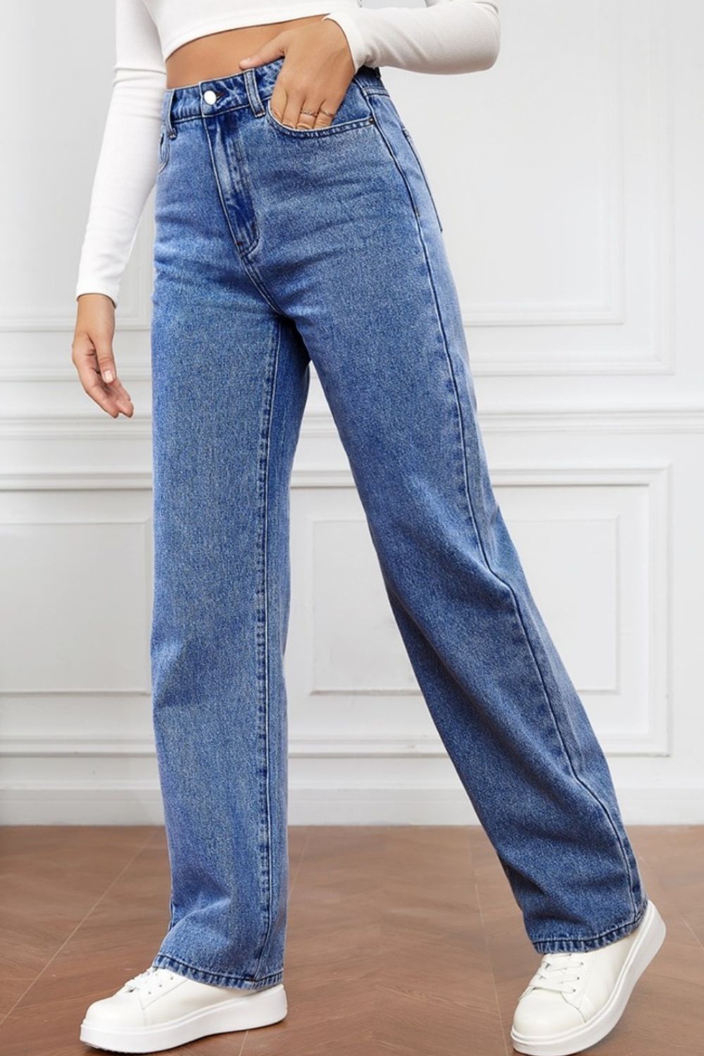 High Waisted Straight Leg Denim Jeans - Whimsical Appalachian Boutique