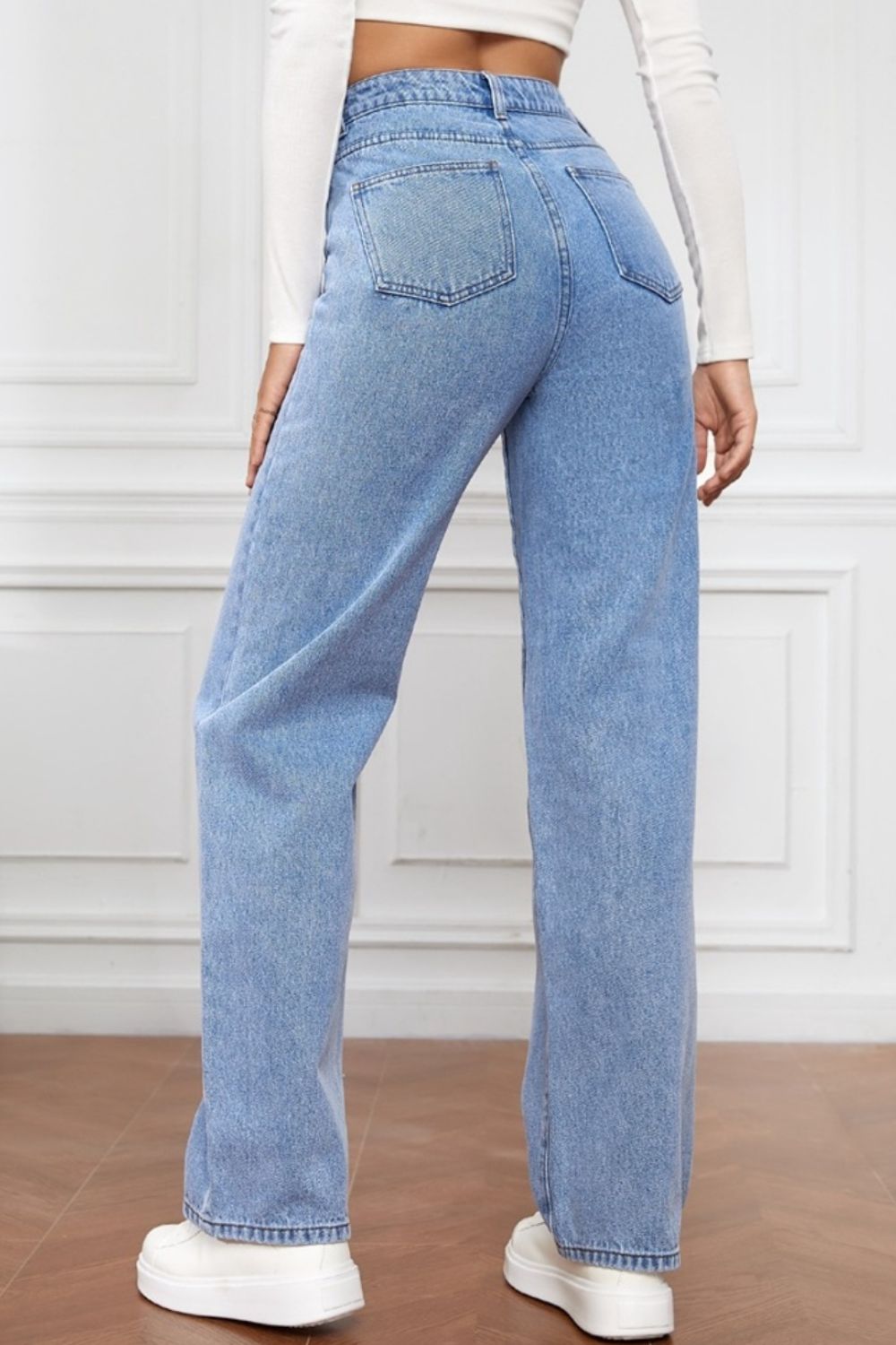 High Waisted Straight Leg Denim Jeans - Whimsical Appalachian Boutique