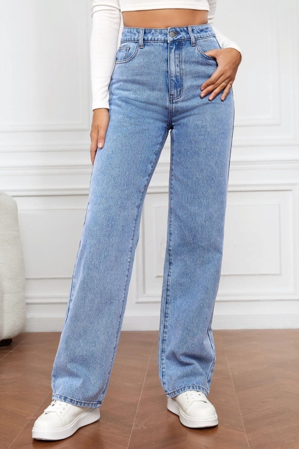 High Waisted Straight Leg Denim Jeans - Whimsical Appalachian Boutique