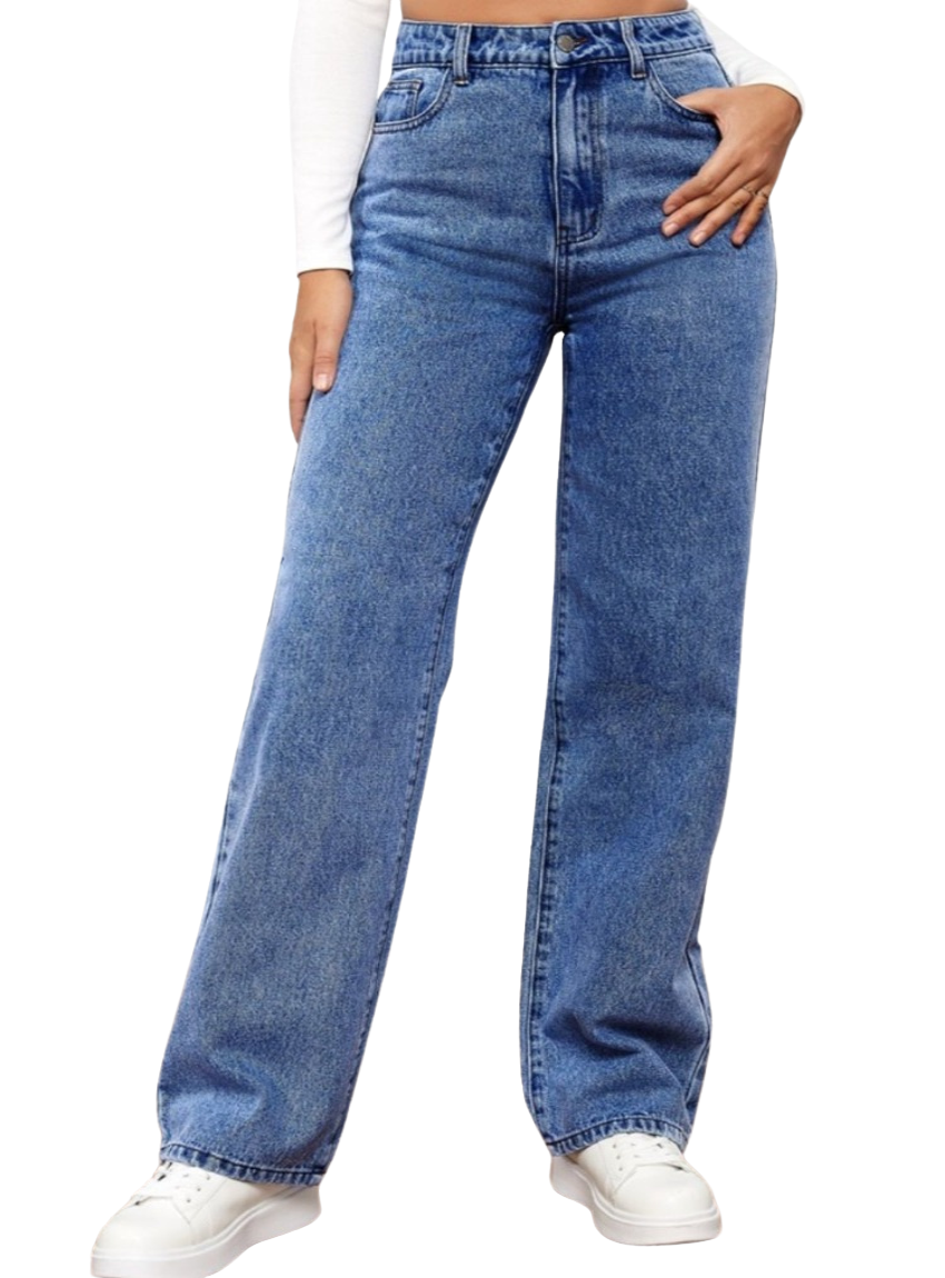 High Waisted Straight Leg Denim Jeans - Whimsical Appalachian Boutique