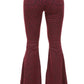 GJG Denim Leopard Bell Bottom Jean in Burgundy - Whimsical Appalachian Boutique