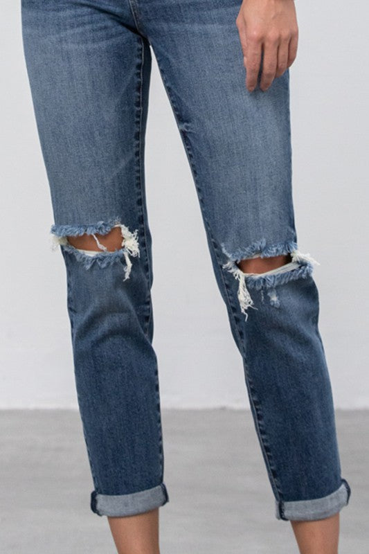 Denim Lab USA Ripped Boyfriend Jeans - Whimsical Appalachian Boutique