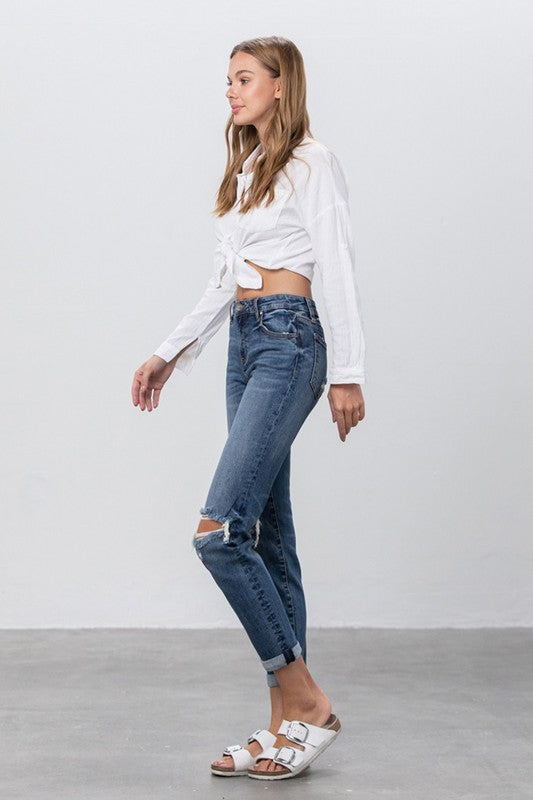 Denim Lab USA Ripped Boyfriend Jeans - Whimsical Appalachian Boutique