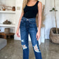 Judy Blue High Waist Rigid Magic Heavy Destroy Straight Jeans - Whimsical Appalachian Boutique