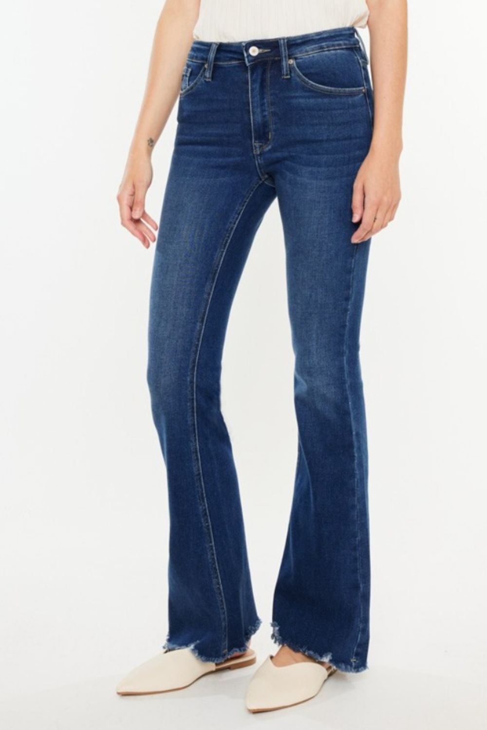 Kancan Cat's Whiskers Raw Hem Flare Jeans - Whimsical Appalachian Boutique