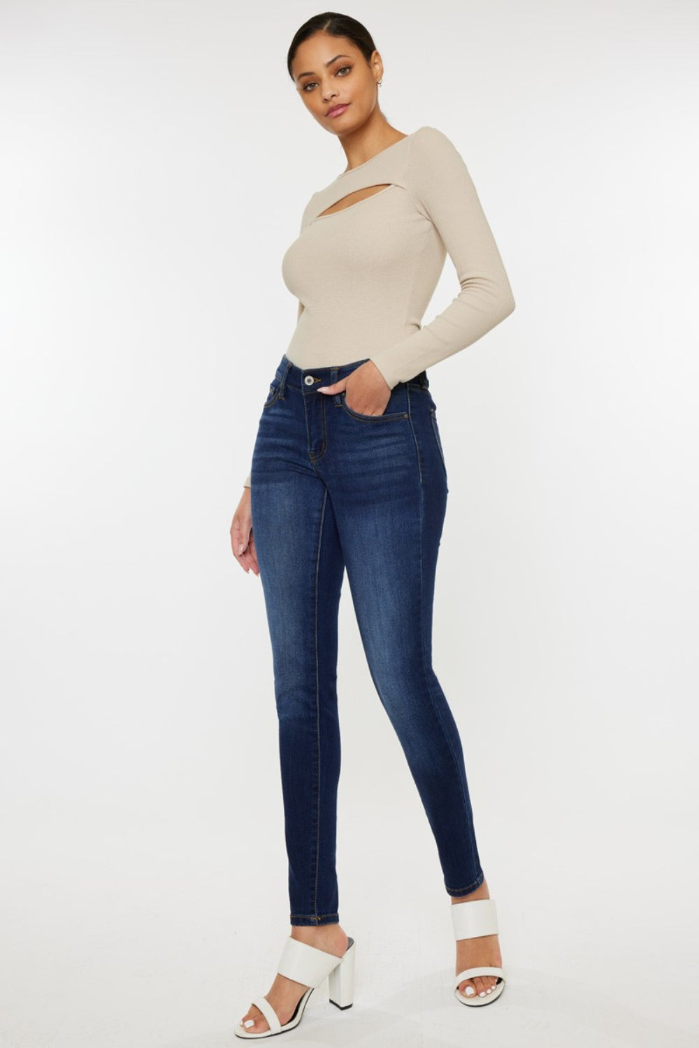 Kancan Mid Rise Gradient Skinny Jeans - Whimsical Appalachian Boutique