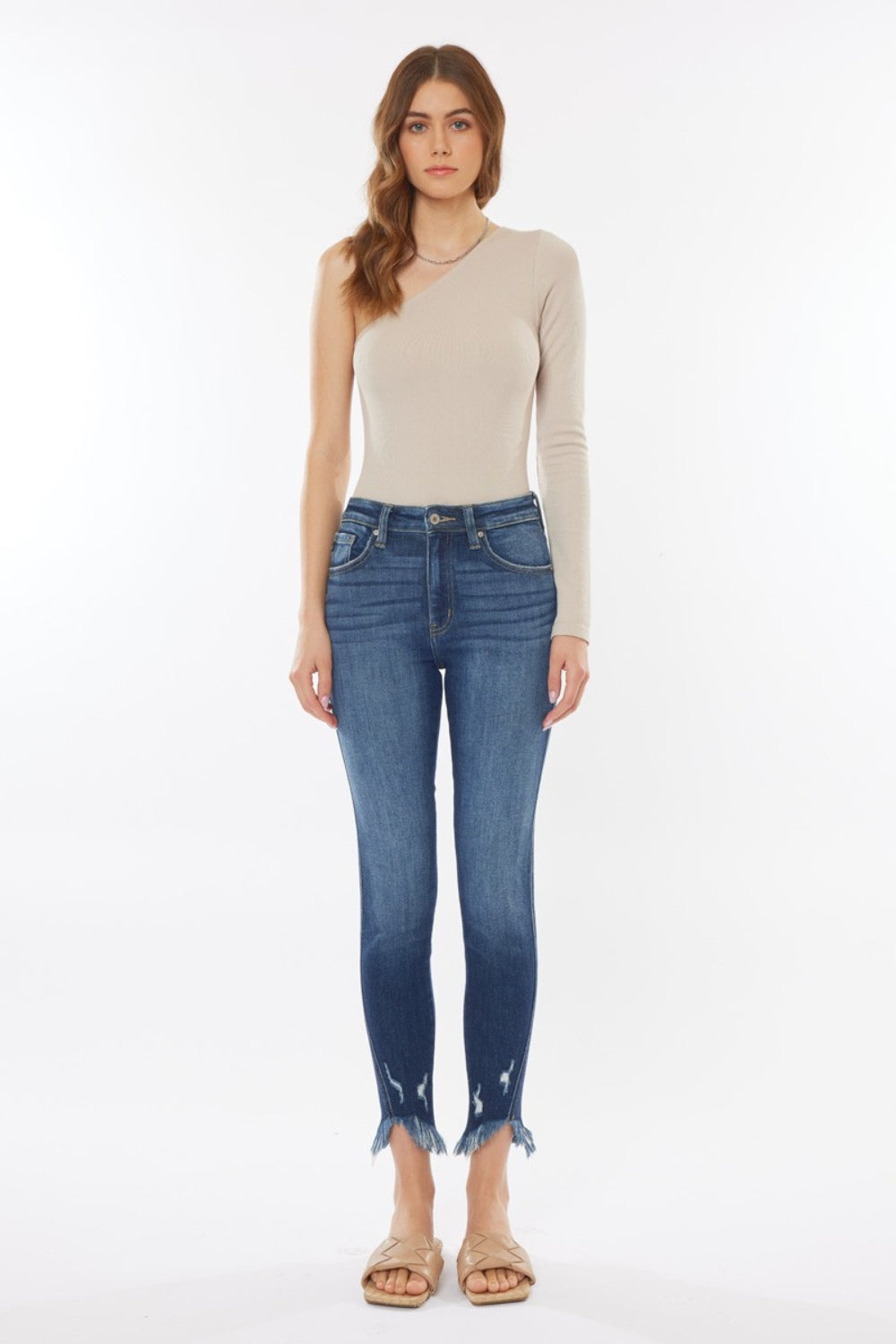 Kancan Raw Hem High Waist Cropped Jeans - Whimsical Appalachian Boutique