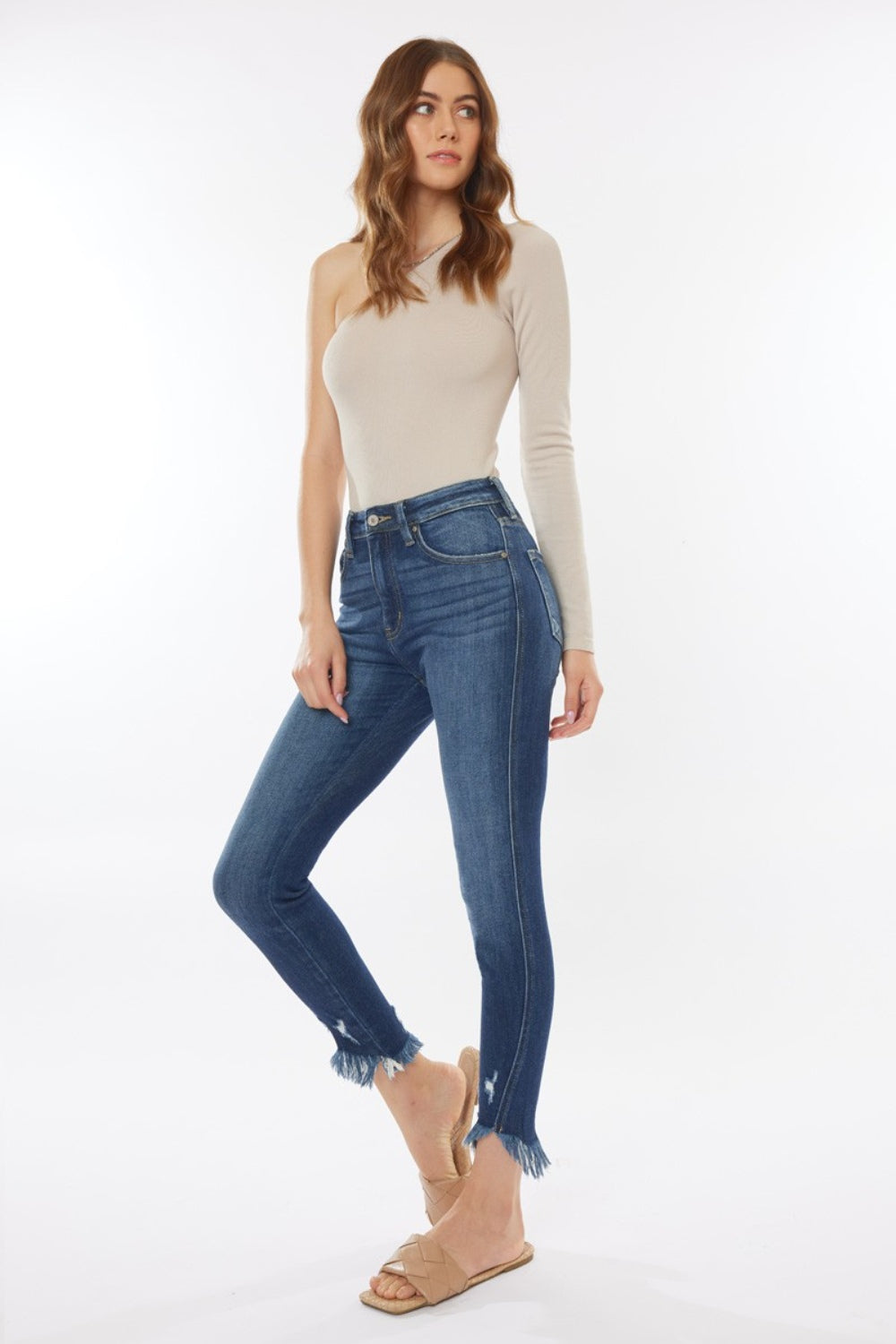 Kancan Raw Hem High Waist Cropped Jeans - Whimsical Appalachian Boutique