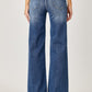 RISEN Dark Wash High Rise Frayed Hem Wide Leg Jeans - Whimsical Appalachian Boutique