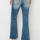 RISEN High Rise Distressed Ankle Flare Jeans - Whimsical Appalachian Boutique