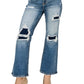 RISEN High Rise Distressed Ankle Flare Jeans - Whimsical Appalachian Boutique