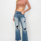 RISEN High Rise Distressed Ankle Flare Jeans - Whimsical Appalachian Boutique