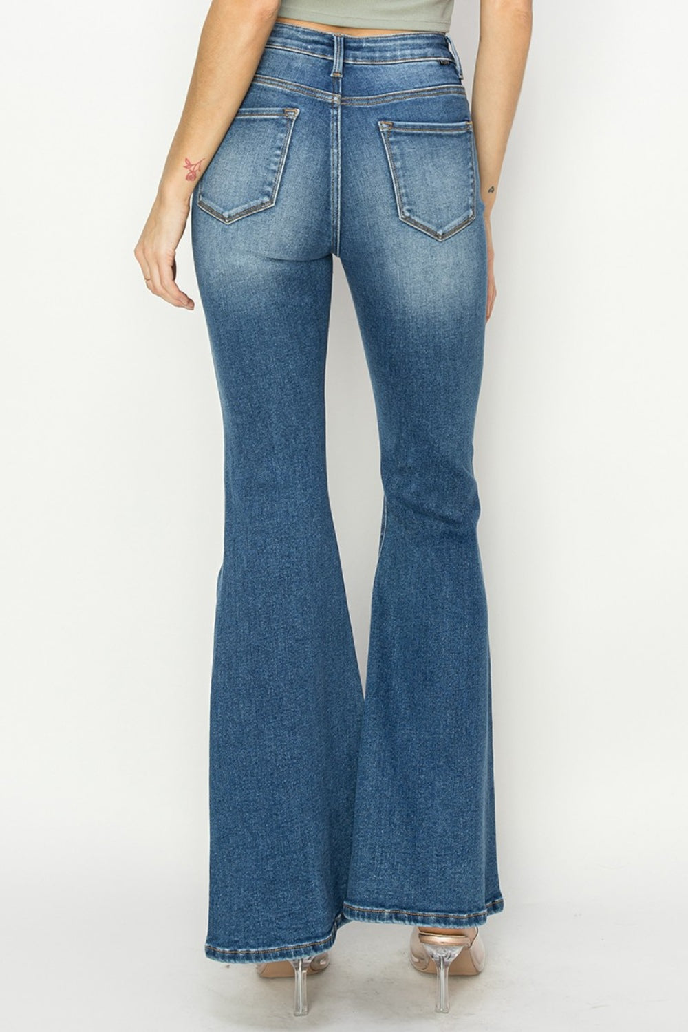 RISEN High Rise Front Seam Detailed Flare Jeans - Whimsical Appalachian Boutique