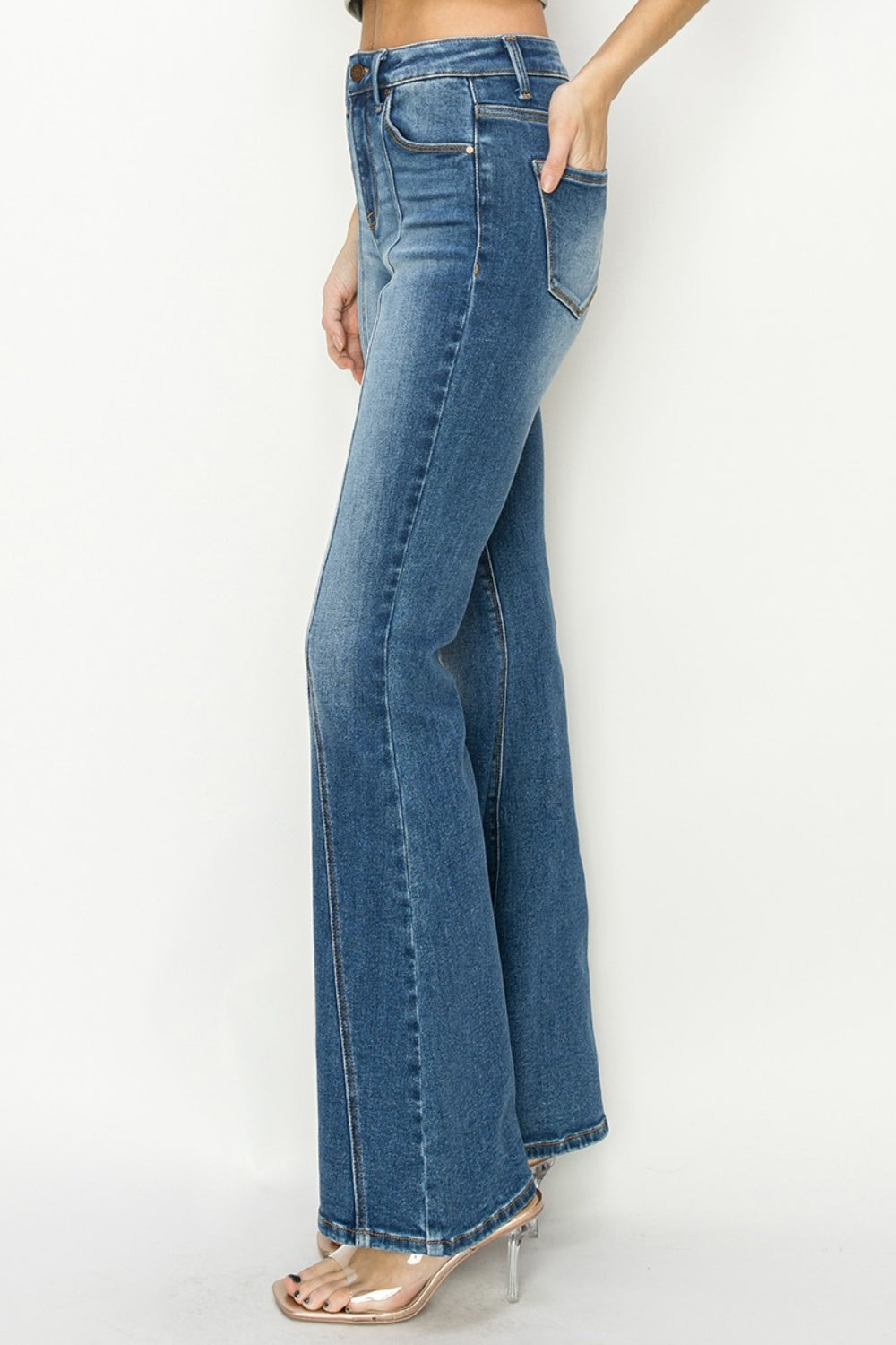 RISEN High Rise Front Seam Detailed Flare Jeans - Whimsical Appalachian Boutique