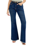 RISEN Tummy Control Frayed Hem Flare Jeans