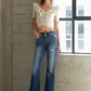 Denim Lab USA Double Released Frayed Hem Flare Jeans - Whimsical Appalachian Boutique