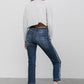 Denim Lab USA Frayed Hem Cropped Straight Jeans