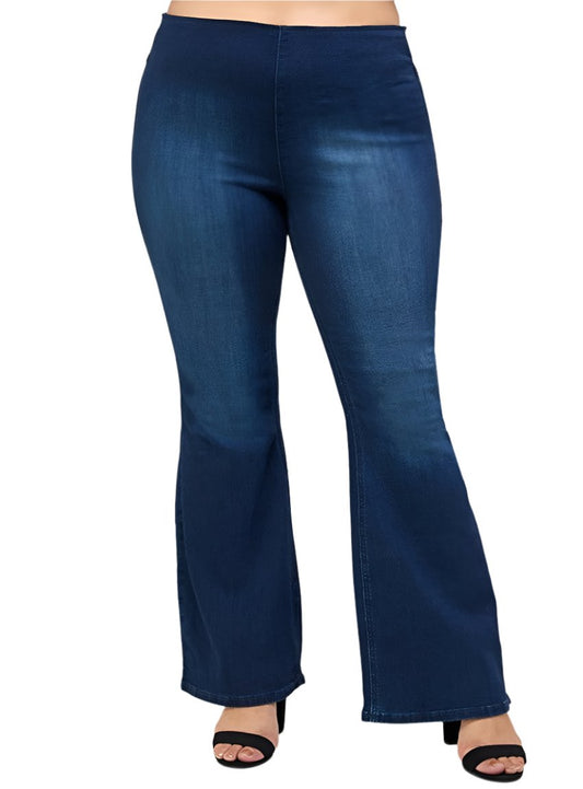 Denim Lab USA Mid Rise Banded Wide Flare Jeans - Plus Size - Whimsical Appalachian Boutique