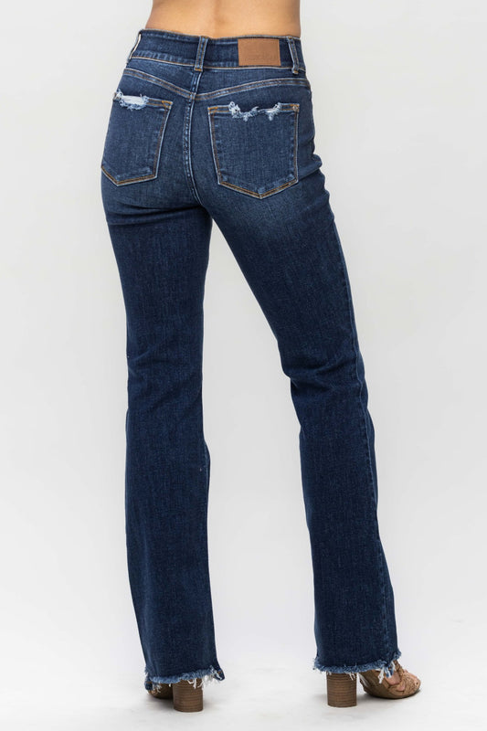 Judy Blue Frayed Hem Bootcut Jeans - Whimsical Appalachian Boutique