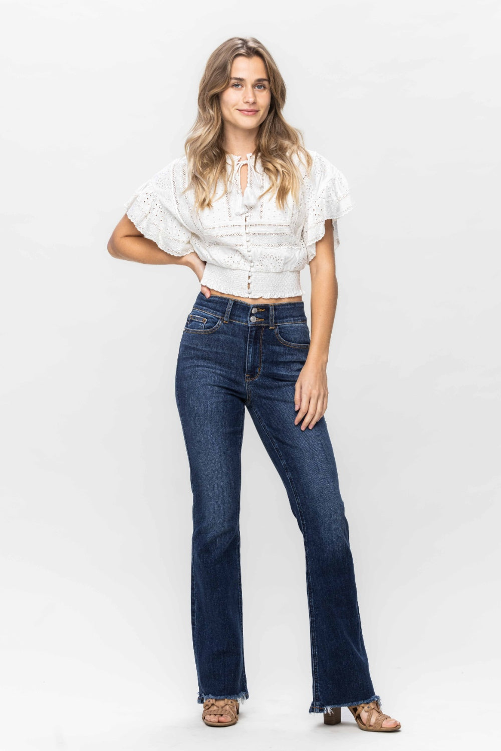 Judy Blue Frayed Hem Bootcut Jeans - Whimsical Appalachian Boutique