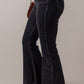 Button-Fly Flare Jeans with Pockets