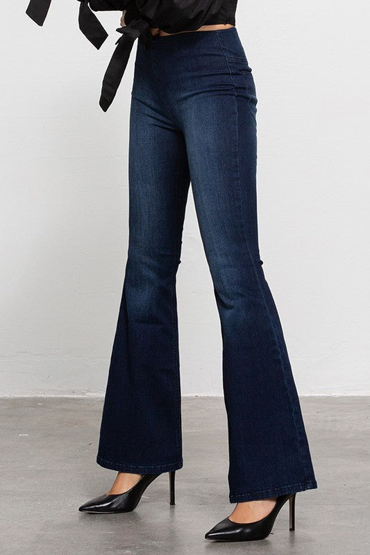 Denim Lab USA Mid Rise Banded Wider Flare Jeans - Whimsical Appalachian Boutique