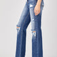 RISEN Raw Hem Distressed Straight Jeans - Whimsical Appalachian Boutique