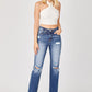 RISEN Raw Hem Distressed Straight Jeans - Whimsical Appalachian Boutique