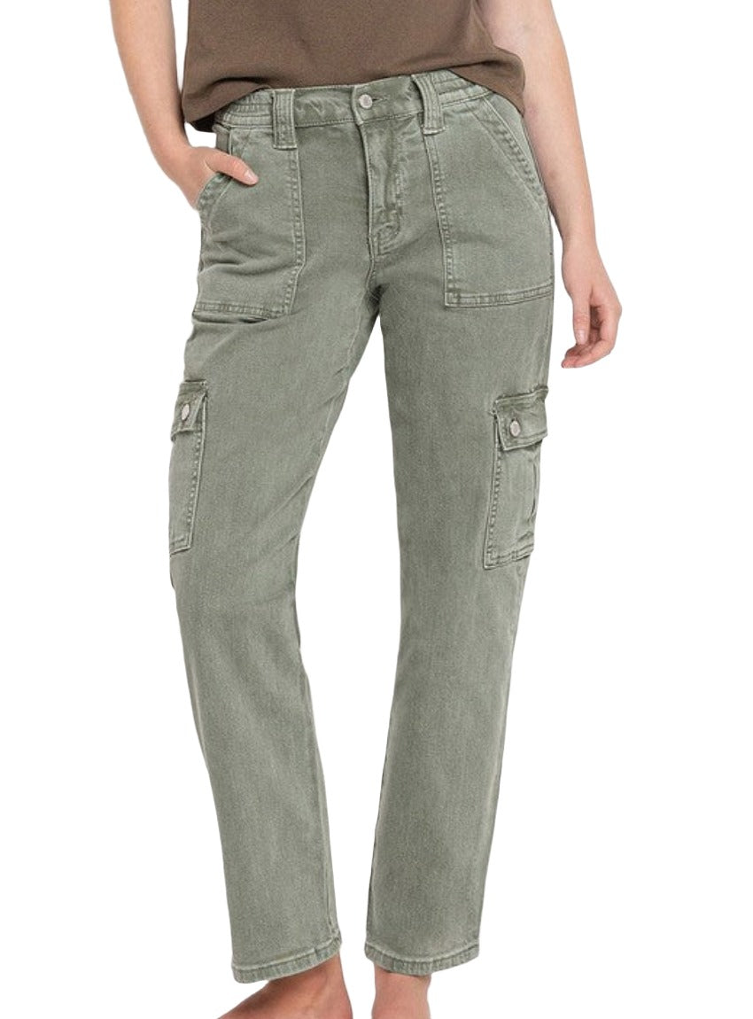 VERVET High Rise Cargo Straight Jeans - Whimsical Appalachian Boutique