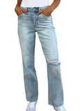 Judy Blue High Waist Distressed Straight Jeans - Whimsical Appalachian Boutique