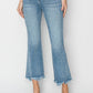 RISEN Cropped Frayed Hem High Rise Flare Jeans - Whimsical Appalachian Boutique