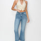 RISEN Cropped Frayed Hem High Rise Flare Jeans - Whimsical Appalachian Boutique