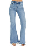 RISEN Frayed Hem High Rise Flare Jeans - Whimsical Appalachian Boutique