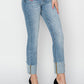 RISEN High Rise Cuffed Slim Straight Jeans - Whimsical Appalachian Boutique