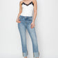 RISEN High Rise Cuffed Slim Straight Jeans - Whimsical Appalachian Boutique