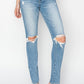 RISEN High Rise Distressed Knee Skinny Jeans - Whimsical Appalachian Boutique