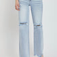 RISEN High Rise Distressed Wide Leg Jeans - Whimsical Appalachian Boutique