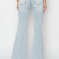 RISEN High Rise Front Patch Pocket Flare Jeans - Whimsical Appalachian Boutique