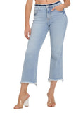 RISEN High Rise Raw Edge Crop Jeans