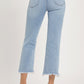 RISEN High Rise Raw Edge Crop Jeans