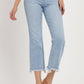 RISEN High Rise Raw Edge Crop Jeans