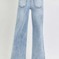 RISEN Tummy Control High Rise Crop Wide Leg Jeans