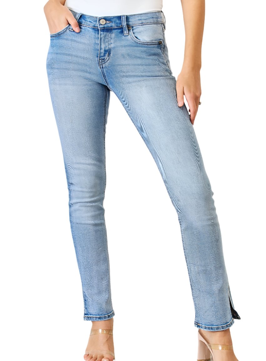 Kancan Mid Rise Y2K Slit Bootcut Jeans - Whimsical Appalachian Boutique