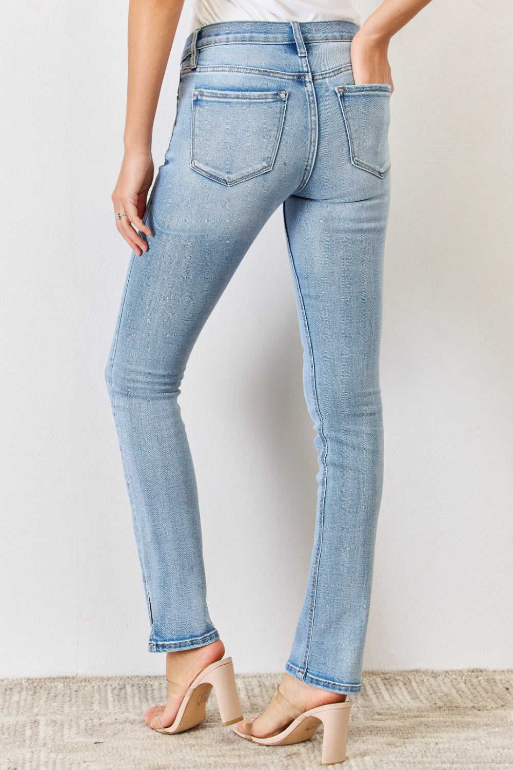 Kancan Mid Rise Y2K Slit Bootcut Jeans - Whimsical Appalachian Boutique