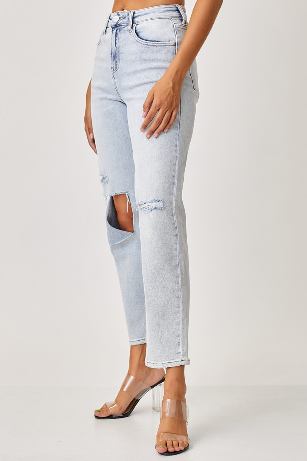 RISEN High Rise Distressed Relaxed Jeans - Whimsical Appalachian Boutique