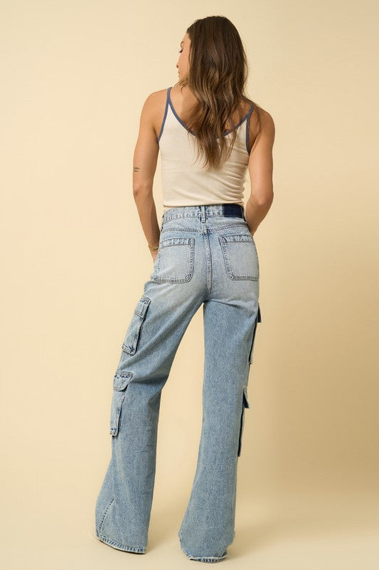 Denim Lab USA Crossover Relaxed Cargo Jeans - Whimsical Appalachian Boutique