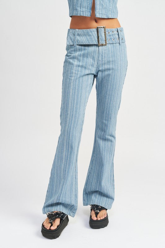 Low Rise Flared Light Wash Jeans