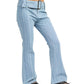 Low Rise Flared Light Wash Jeans