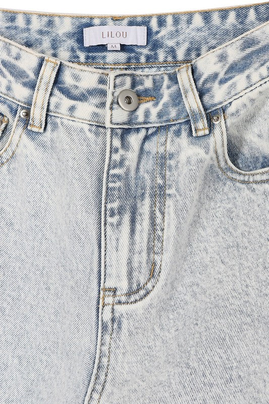 Lilou High-Waisted Light Acid Wash Straight Denim Jeans - Whimsical Appalachian Boutique