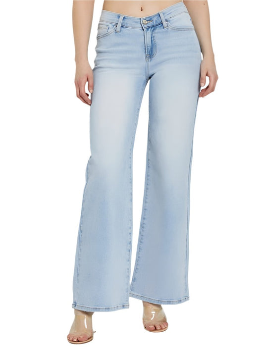 RISEN Jeans | Wide Leg V Dipped Front Waist Denim